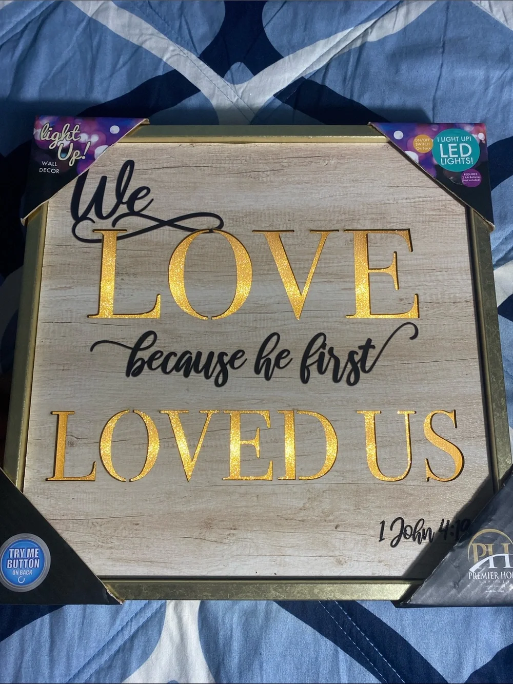 Premier Framed Wall Sign - Black on Gold and Natural